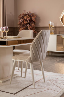 Iesszëmmer Still Polster Textil Design Modern Béis Luxus Lehnstull