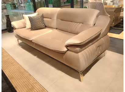 Wunnzëmmer Sofa 3 Sëtzer Beige Design Stil Miwwelen Modern Sofas Neien