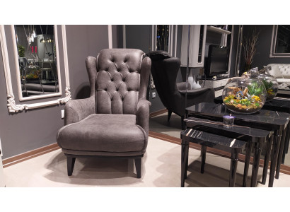 Chesterfield Ohrsessel mat Säitentafel Lounge Eck 2-Deeler Sessel Sofa