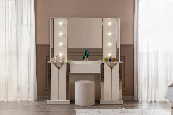 Schlofzëmmer Make-up Dësch Spigel Anrichte Konsolen Dëscher Kommoden Anrichten