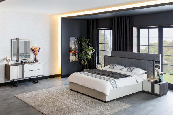 Design-Schlofzëmmer-Komplett-Set Kommode Spigel 2tlg. Set Holz Kommoden