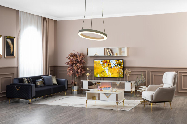 Säittel Desch Wunnzëmmer Luxus Design nei Moderns wäisst Material Holz