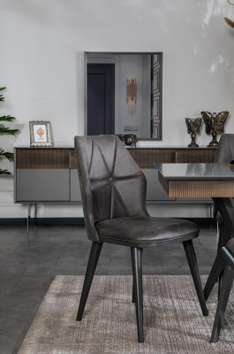 Gréisst Stull Designer Iesszëmmer Still Sëtzstull Lehnstull Textil Holz
