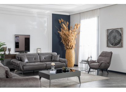 Soffagarnitur 3+1 Sëtzer Couchtisch Bäistelltisch Set Design Miwwelen Design