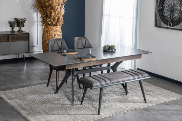 Gréisst Stull Designer Iesszëmmer Still Sëtzstull Lehnstull Textil Holz