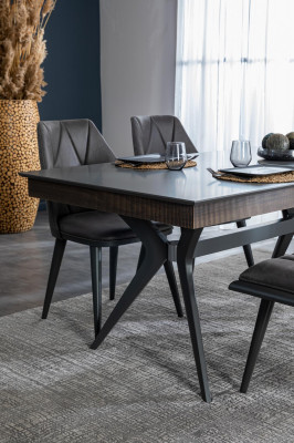 Gréisst Stull Designer Iesszëmmer Still Sëtzstull Lehnstull Textil Holz