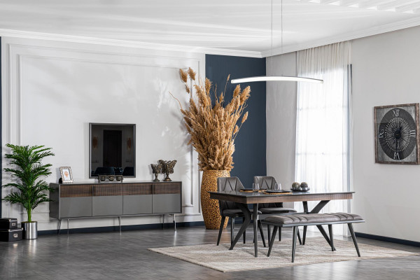 Gréisst Stull Designer Iesszëmmer Still Sëtzstull Lehnstull Textil Holz