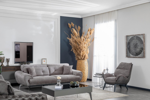 Soffagarnitur 3+1 Sëtzer Couchtisch Bäistelltisch Set Design Miwwelen Design