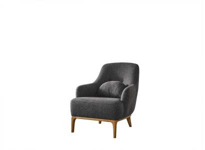 Sessel Design Luxus Polster Lounge gro Modern Wunnzëmmer Holz Textil