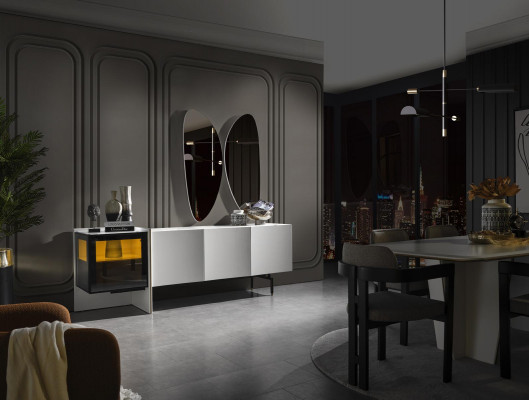 Stull Iesszëmmer Modern Holz Luxus Design Nei Polster Holz mat Textil