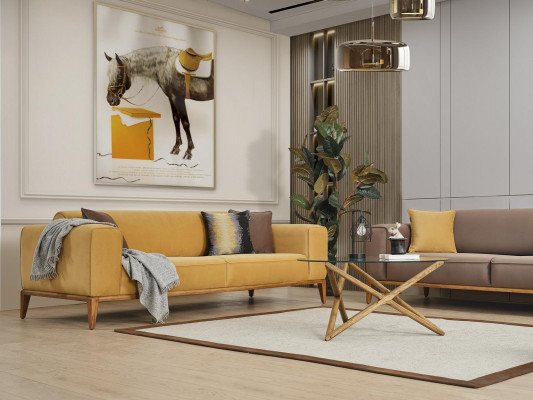 Sëtzgarnitur 431 Sëtz Set Design Sofa Polster Kutschen Textil Luxus Nei