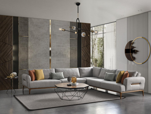 Ecksofa L Form Canapé Wunnzëmmer Polster Design nei gro Modern