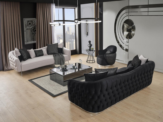 Sëtzgrupp Sofaen 41-Sëtzer Luxus Dësch Set 3-Delg Canapé Set