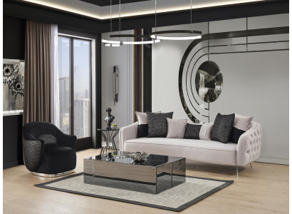 Canapé-Set 3+1 Still Sofadësch Komplett Set Designer 3-tëg Wunnzëmmer