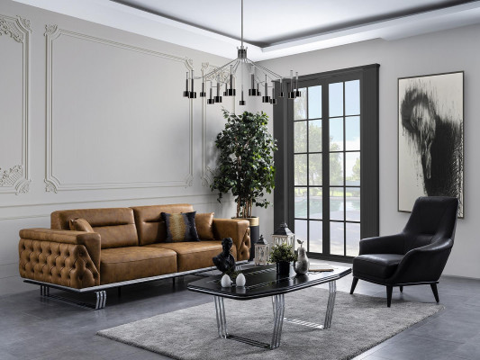Wunnzëmmer Sofagarnitur 3+1 Seetzer Sofa Couch Sofas Konschtlieder