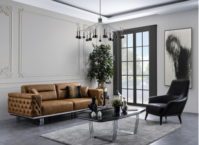 Wunnzëmmer Sofagarnitur 3+1 Seetzer Sofa Couch Sofas Konschtlieder