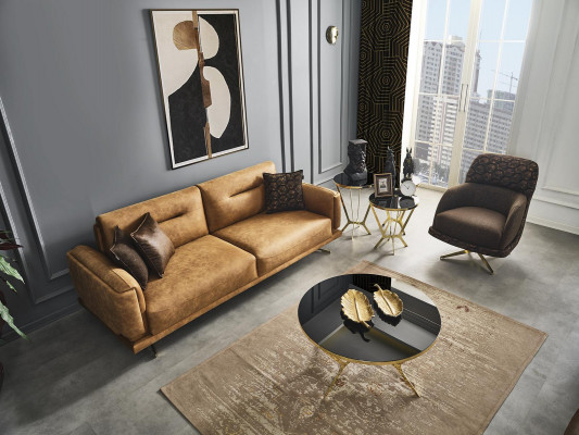 Canapé-Set Sofa 31 Sëtzer Fotell Miwwelen Luxus Design Nei brong