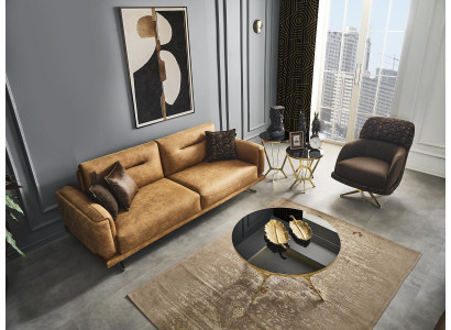 Canapé-Set Sofa 31 Sëtzer Fotell Miwwelen Luxus Design Nei brong