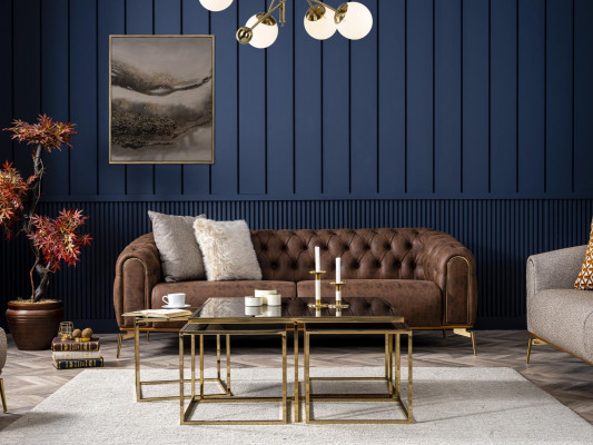 Canapé-Set 3-1-Sëtzer Canapé Liewenslandschaft Garnitur Design Modern