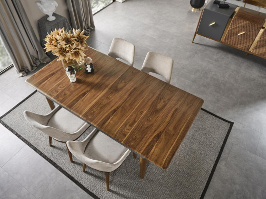 Komplett Set Dësch 4x Still Iesszëmmer Set Iess Grupp Holz 5tlg nei