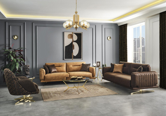 Wunnzëmmer Couch-Set 431-Sëtzer Sofa Couch Polster Garnitur Sofas