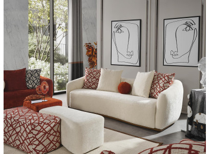 Sofa 4 Sëtzer Canapé Polster Design Textil Wunnzëmmer Design Miwwelen