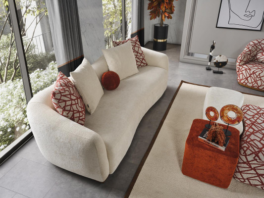 Sofa 4 Sëtzer Canapé Polster Design Textil Wunnzëmmer Design Miwwelen