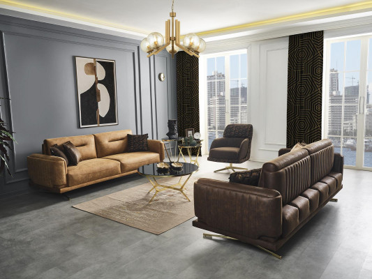 Wunnzëmmer Canapé 4 Sëtz Luxus Canapéë Polstermébel Nei Modern brong