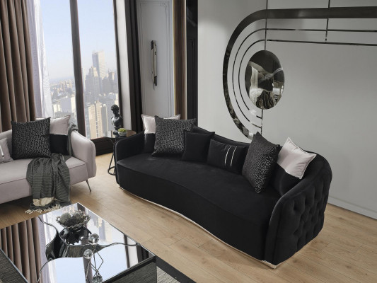 Sofa 4 Sëtzer Luxus Designer Luxus Miwwelen nei schwaarz Wunnzëmmer