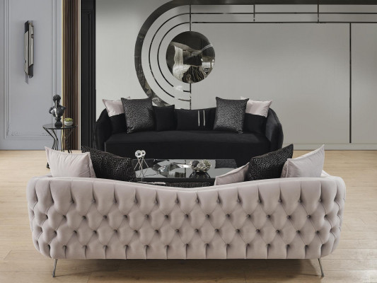 Sofa 4 Sëtzer Luxus Designer Luxus Miwwelen nei schwaarz Wunnzëmmer