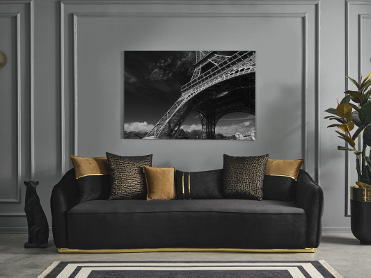 Sofa 4 Sëtzer Chesterfield Polster Wunnzëmmer Design Luxus Holz