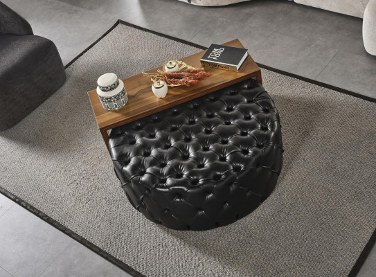 Wunnzëmmer Briedësch Set Pouf Design Luxus Miwwelen 2tlg nei Modern