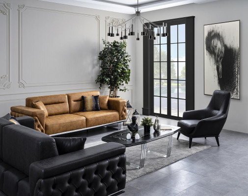 Wunnzëmmer Ouerensessel Sëtz Design Schwaarze Club Lounge Praxis