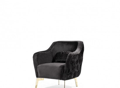 Wunnzëmmer Fotell Polster Design Modern Sofaen Textil Nei Luxus Schwaarz
