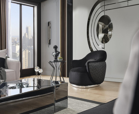 Stull Design Polster Textil Design Modern Holz Wunnzëmmer schwaarz