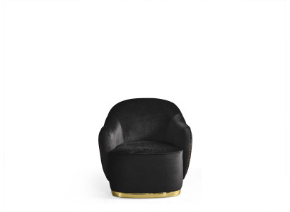 Fauteuil Wunnzëmmer Canapé Modern Textil Luxus Modern schwaarz nei