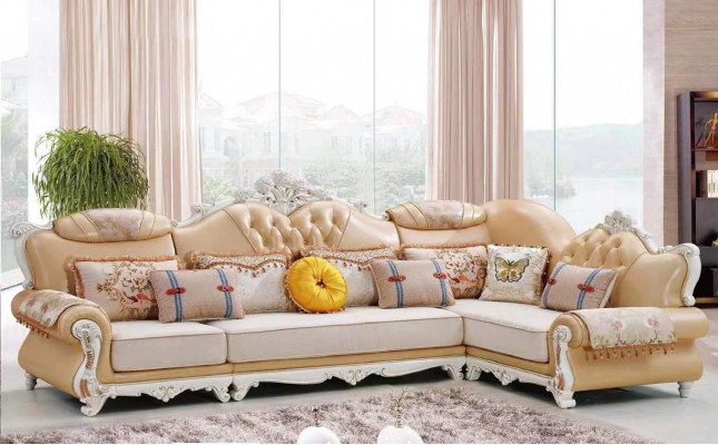 Wunnzëmmer Eckcouch Canapéë L-Form Sofa Eck Luxus Eckgarnitur brong