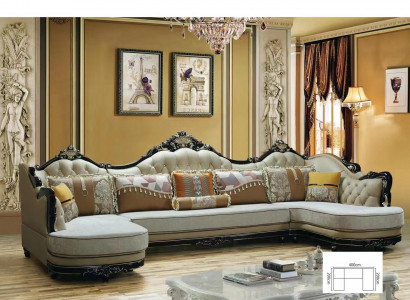 Sofas Wunnlandschaft Ecksofa Sofa Polster Couch Holz Textil Couchen