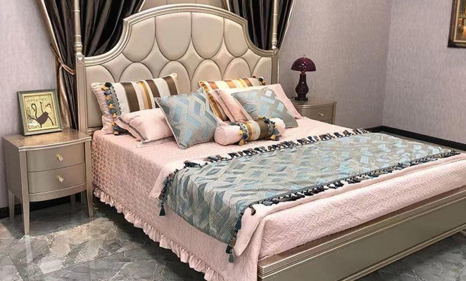 Duebelbett Bett Luxus Better Holz Bettgesteller Bettkader Beige Design