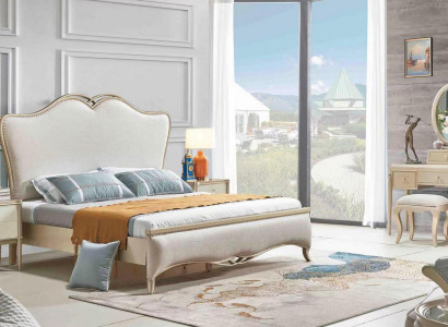 Bett + 2x Nuetsdëscher 3-tlg. Schlofkummer Set Design Modern Luxus 180x200 cm Nei