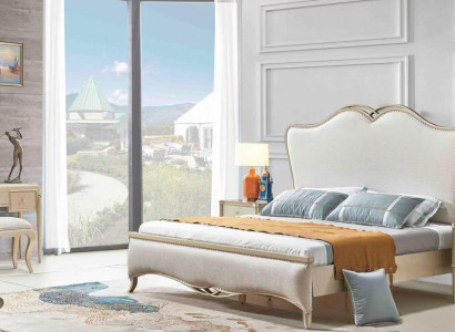 Bett Këssen Design Luxus Duebel Better Wäiss 180x200cm Schlofkummer Miwwelen Nei