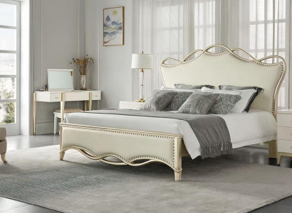 Design Bett Schlofzëmmer Better Textil Luxus Gepolsterte Sëtz Stoff Beige Miwwelen Neit