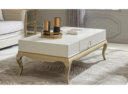 Couchtisch Dësch Niewendësch Wunnzëmmderdësch Holz Wäiss Holzdësch