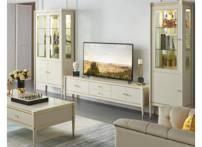 Design Wunnwand Säitestill 2x Schaf rtv Lowboard Kommode 3 tlg. Set