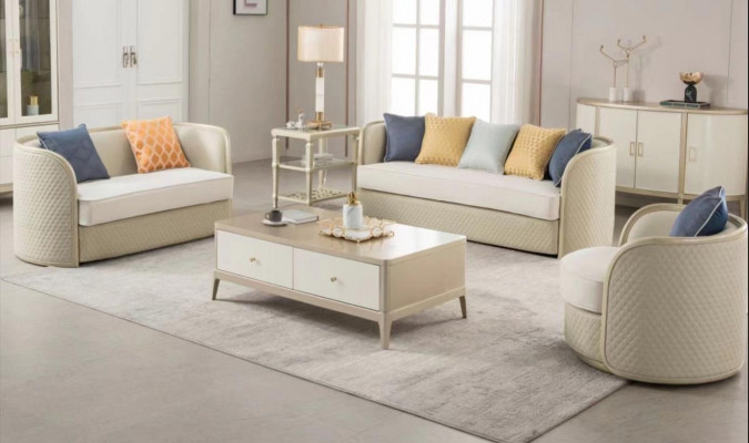 Stoffsofa Sofagarnitur 3+2+1 Sëtz Set Designersofa Couchen Modernes