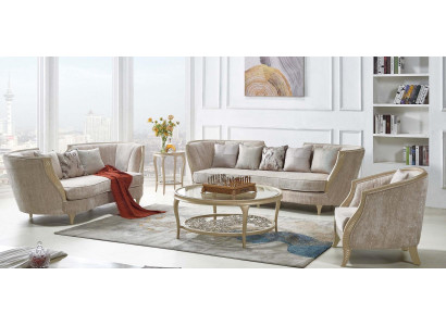 Hotelmiwwel Ariichtung Canapégrupp Stoff Sofa Klassesch Couch 321