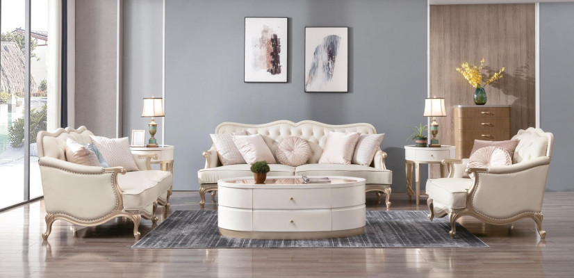 Wunnzëmmer Sofagarnitur 3+2+1 Sëtzer Set Polster Couchen Stoff Design