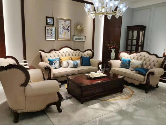 Sëtzgrupp 3+2+1 Design Sofas Polster Canapéë Chesterfield
