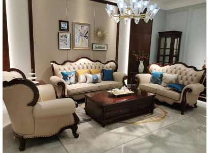 Sëtzgrupp 3+2+1 Design Sofas Polster Canapéë Chesterfield