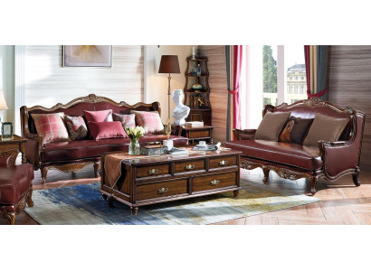 Empire USA Miwwelen Antik Stil Liederdivan 3+2 Sëtzer Divangarnitur Divan